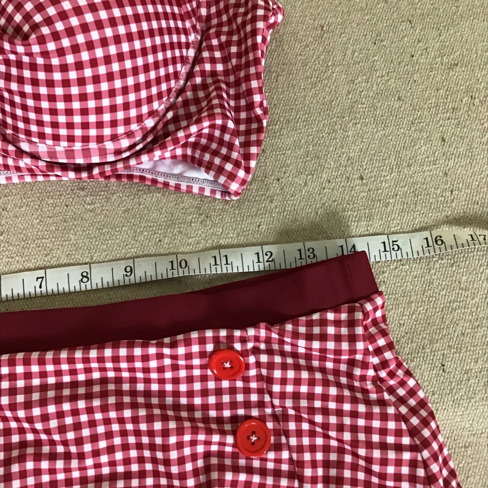 Peddney high waisted plaid 2 piece swimsuit Sz. Large and Xtra large - Picture 9 of 9